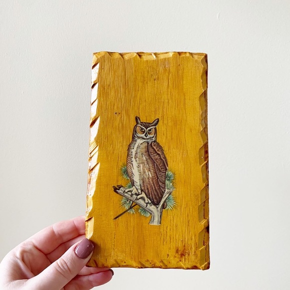 Vintage Accents Vintage Wood Owl Picture Wall Decor Poshmark